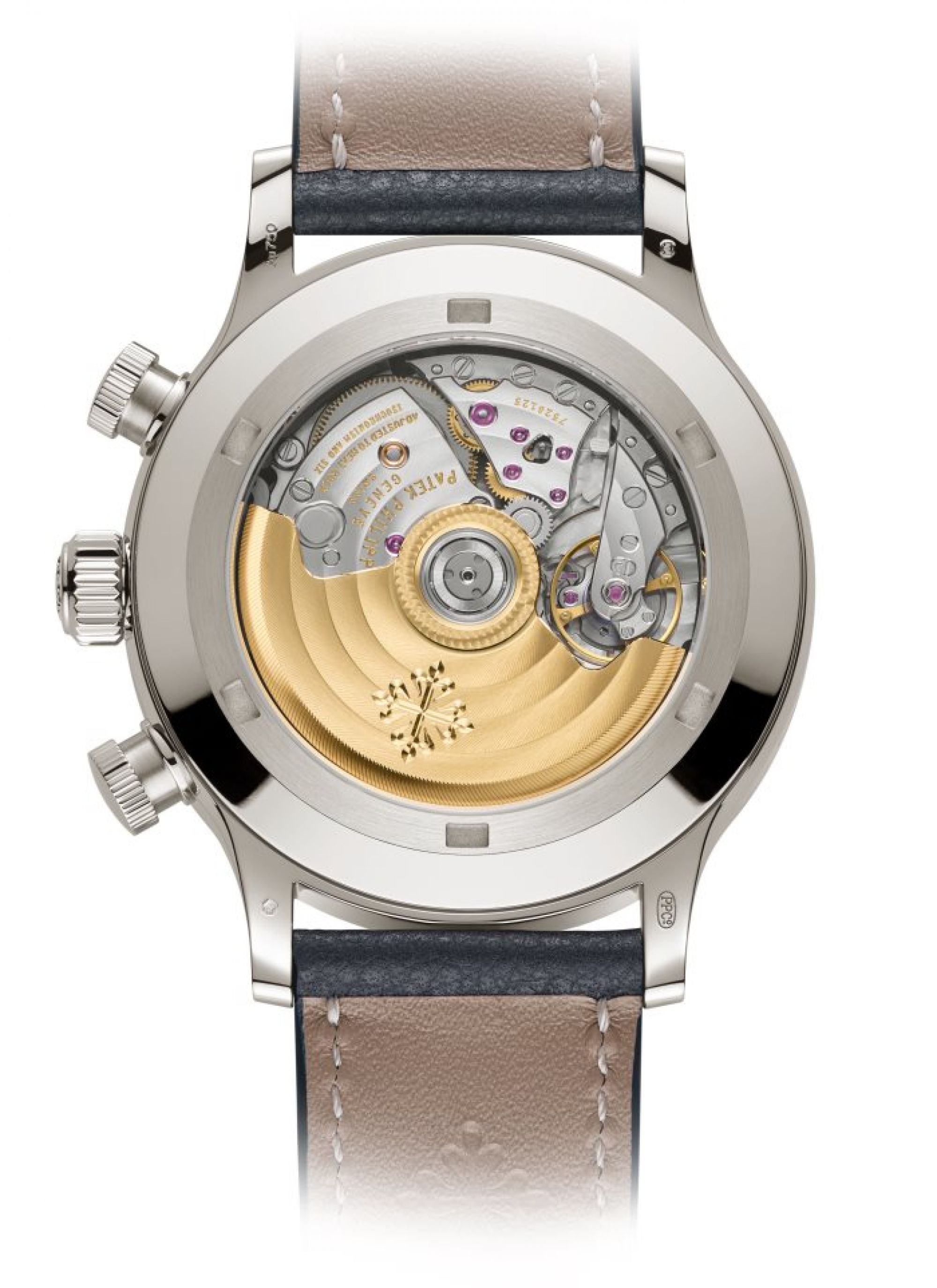 Patek Philippe Calatrava Pilot Travel Time Chronograph. Rückseite
